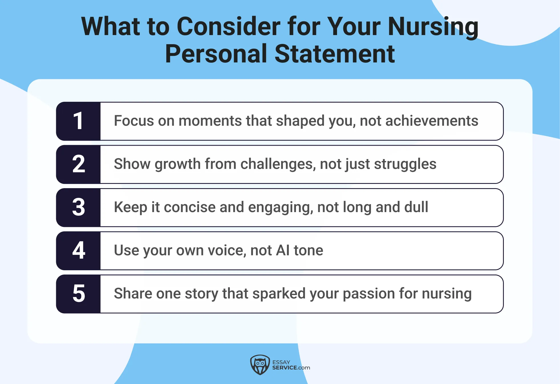 what to consider for your nursing personal statement